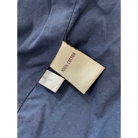 Susan Bristol Chambray Denim Quilted Barn Jacket Large Blue Red - Picture 9 of 10